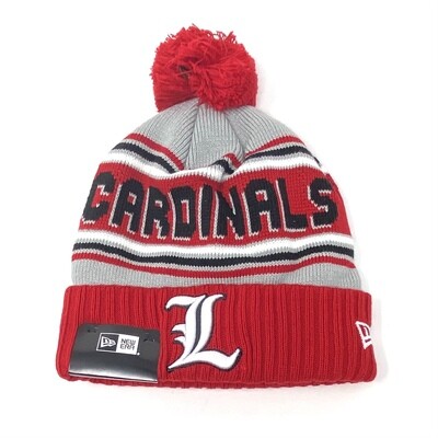 Louisville Cardinals Men's New Era Cheer Cuffed Pom Knit Hat