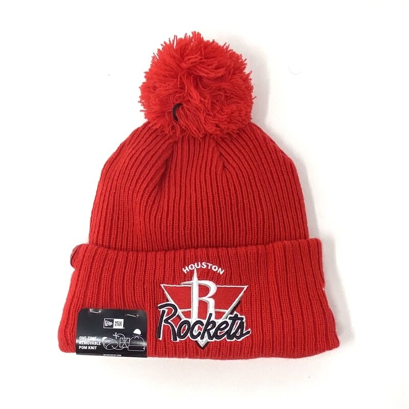 Houston Rockets Men’s New Era Tip Off Cuffed Pom Knit Hat