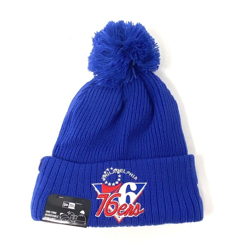 Philadelphia 76ers Men’s New Era Tip Off Cuffed Pom Knit Hat