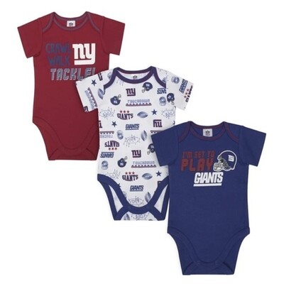 New York Giants Gerber Baby 3 pc. Short Sleeve Onesie Set