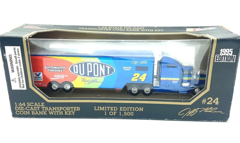 Jeff Gordon DuPont 1995 1:64 Scale Transporter Coin Bank