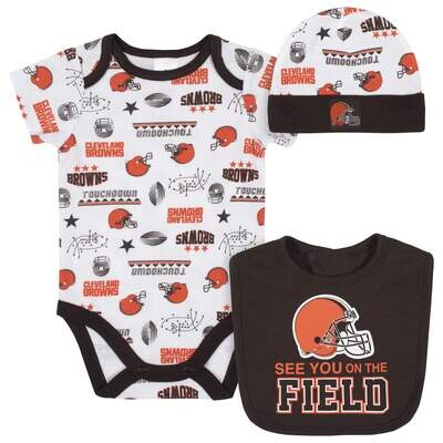 Cleveland Browns Gerber Baby 3 pc. Set Bodysuit, Bib and Cap