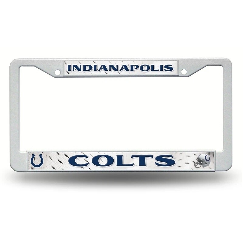 Indianapolis Colts White Plastic License Plate Frame