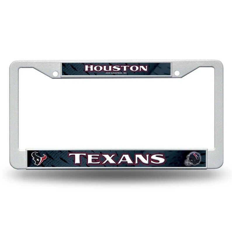 Houston Texans White Plastic License Plate Frame