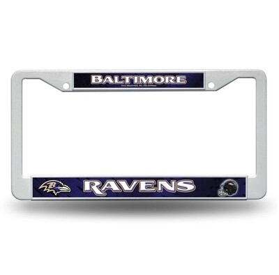 Baltimore Ravens White Plastic License Plate Frame Baltimore Ravens White Plastic License Plate Frame