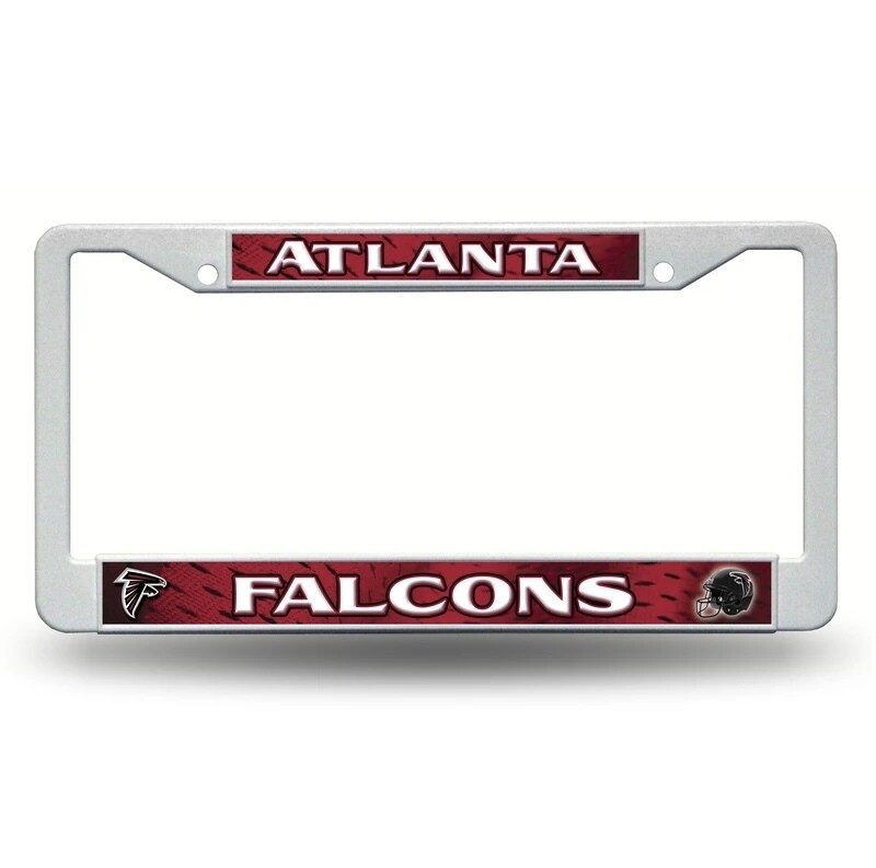 Atlanta Falcons White Plastic License Plate Frame