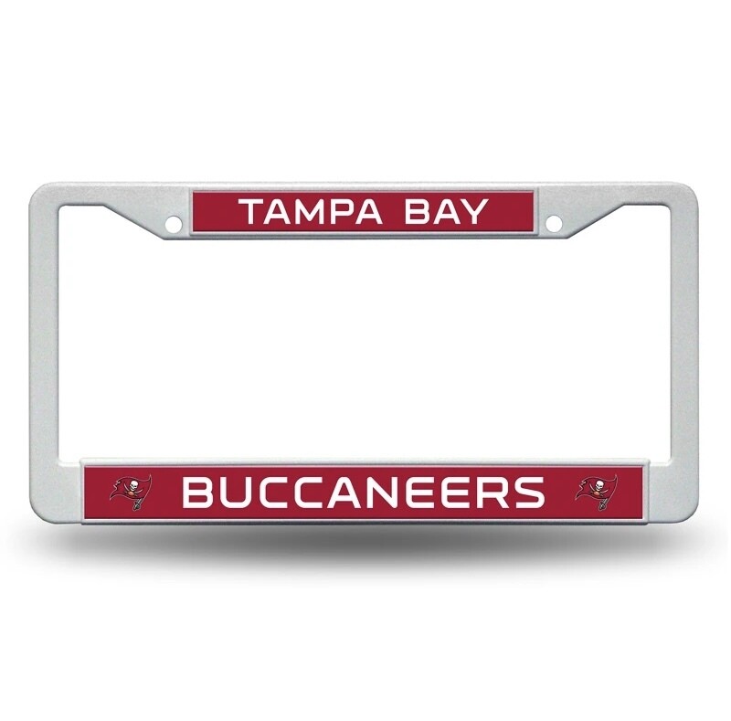 Tampa Bay Buccaneers White Plastic License Plate Frame