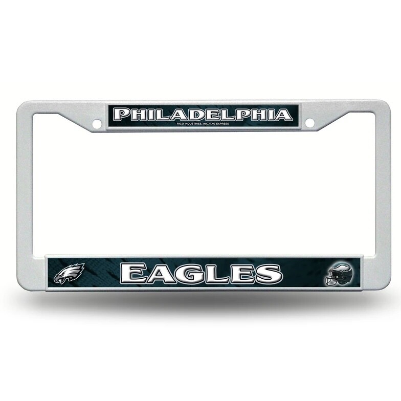 Philadelphia Eagles White Plastic License Plate Frame