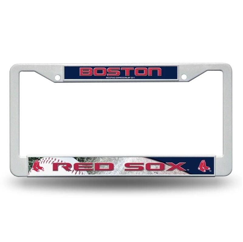 Boston Red Sox White Plastic License Plate Frame