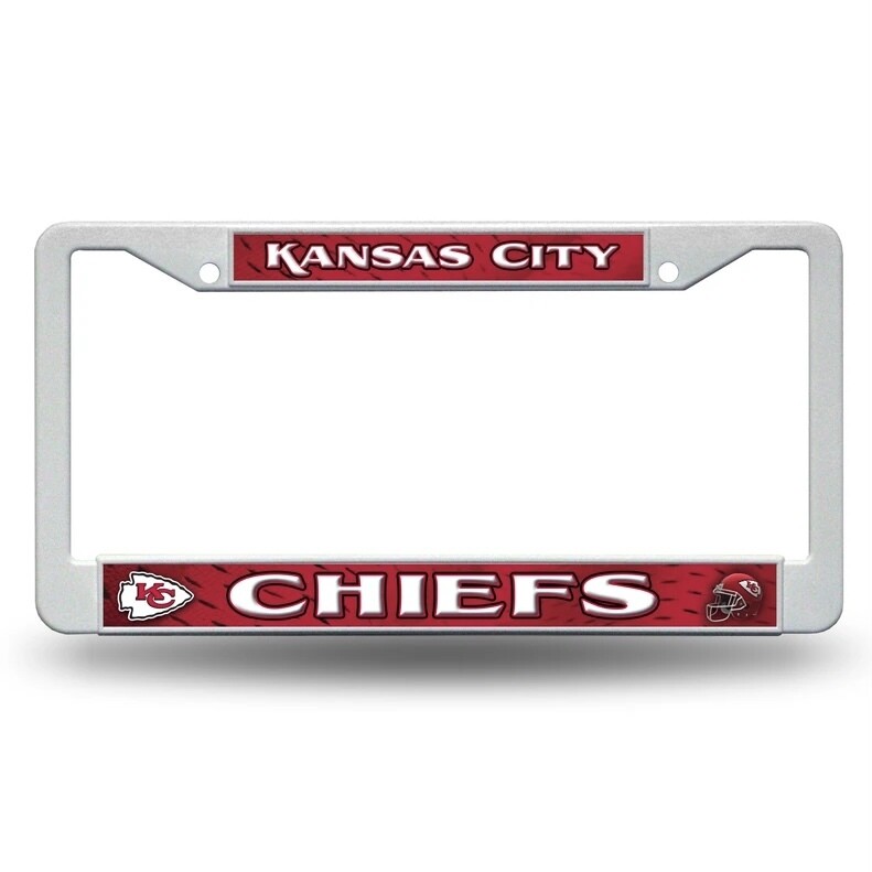 Kansas City Chiefs White Plastic License Plate Frame
