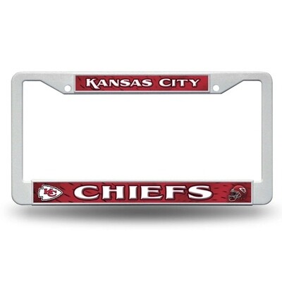 Kansas City Chiefs White Plastic License Plate Frame Kansas City Chiefs White Plastic License Plate Frame