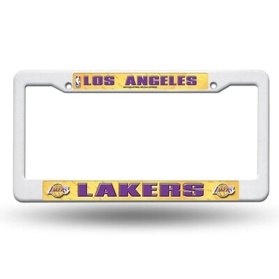Los Angeles Lakers White Plastic License Plate Frame Los Angeles Lakers White Plastic License Plate Frame