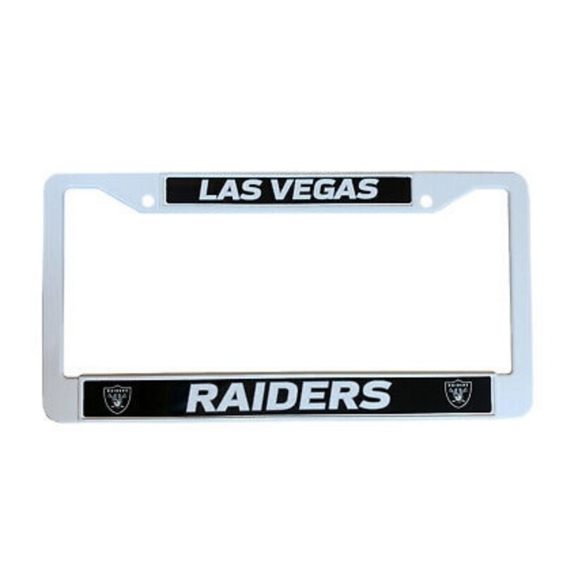 Las Vegas Raiders White Plastic License Plate Frame