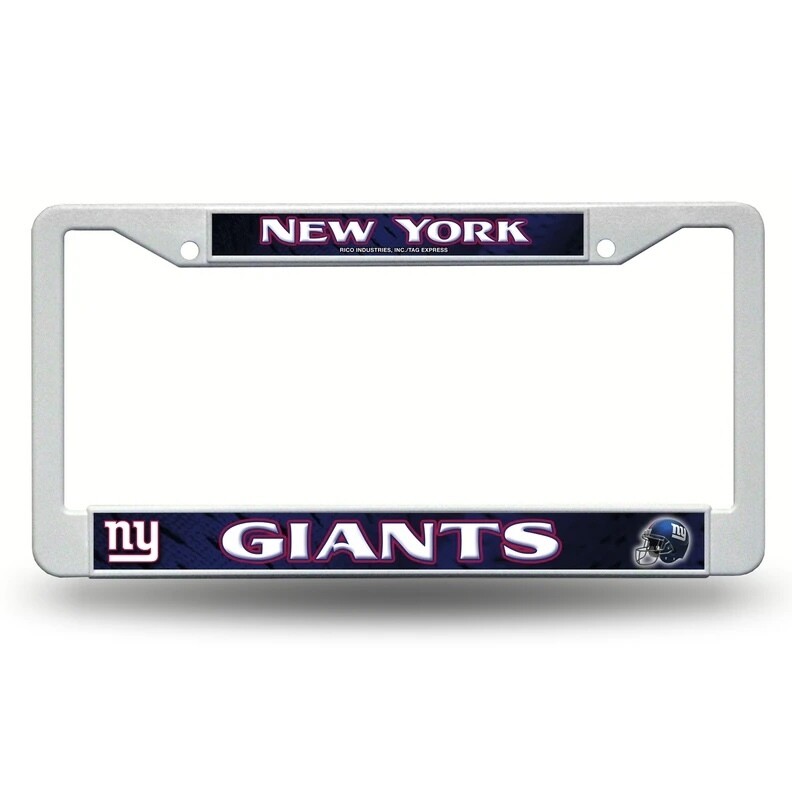 New York Giants White Plastic License Plate Frame