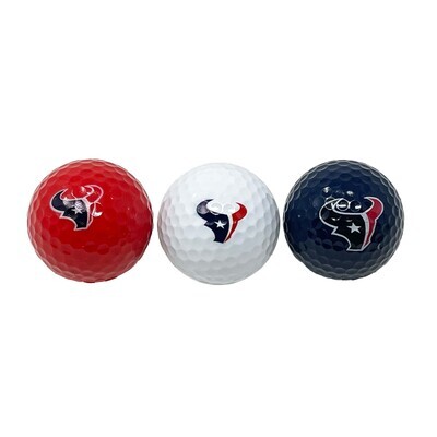 Houston Texans Set of 3 Golf Balls