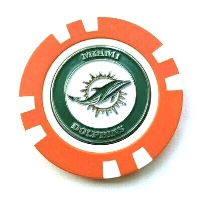 Miami Dolphins Golf Ball Marker Poker Chip