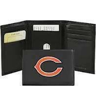 Chicago Bears Leather Embroidered Tri-Fold Wallet