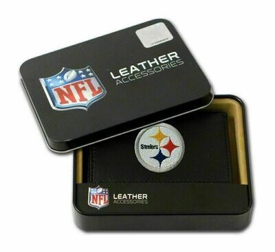Pittsburgh Steelers Leather Embroidered Tri-Fold Wallet
