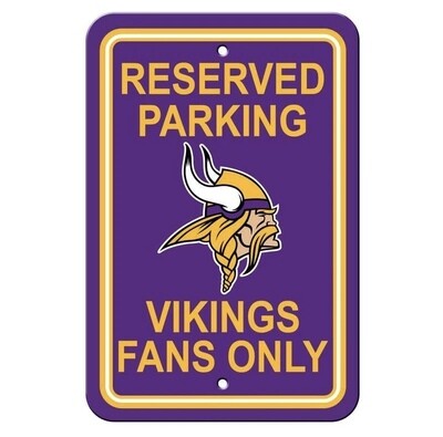 Minnesota Vikings Reserved Parking 12"x 18" Plastic Sign