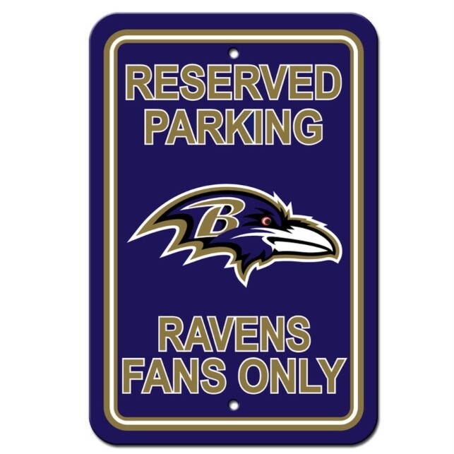 Baltimore Ravens Reserved Parking 12"x 18" Plastic Sign