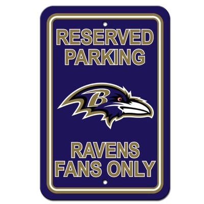Baltimore Ravens Reserved Parking 12"x 18" Plastic Sign
