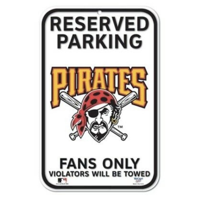 Pittsburgh Pirates Reserved Parking 10"x 16" Plastic Sign