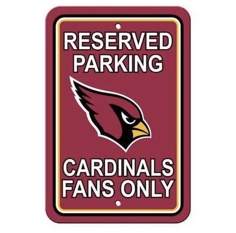 Arizona Cardinals Reserved Parking 12"x 18" Plastic Sign