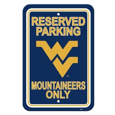 West Virginia Mountaineers Reserved Parking 12"x 18" Plastic Sign