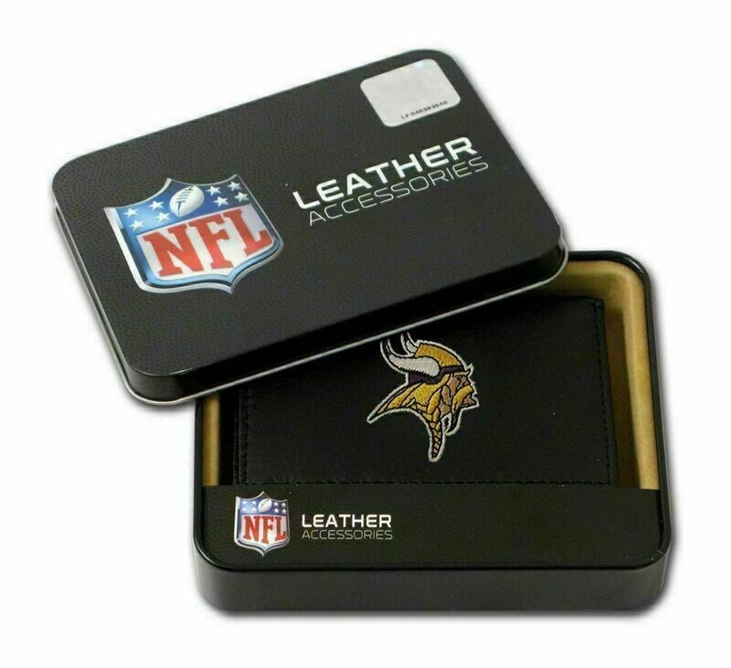 Minnesota Vikings Leather Embroidered Tri-Fold Wallet