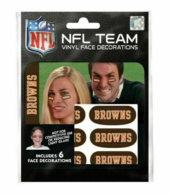 Cleveland Browns Vinyl Face Decoration Tattoos 6pk