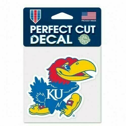 Kansas Jayhawks 4" x 4" Perfect Cut Color Decal