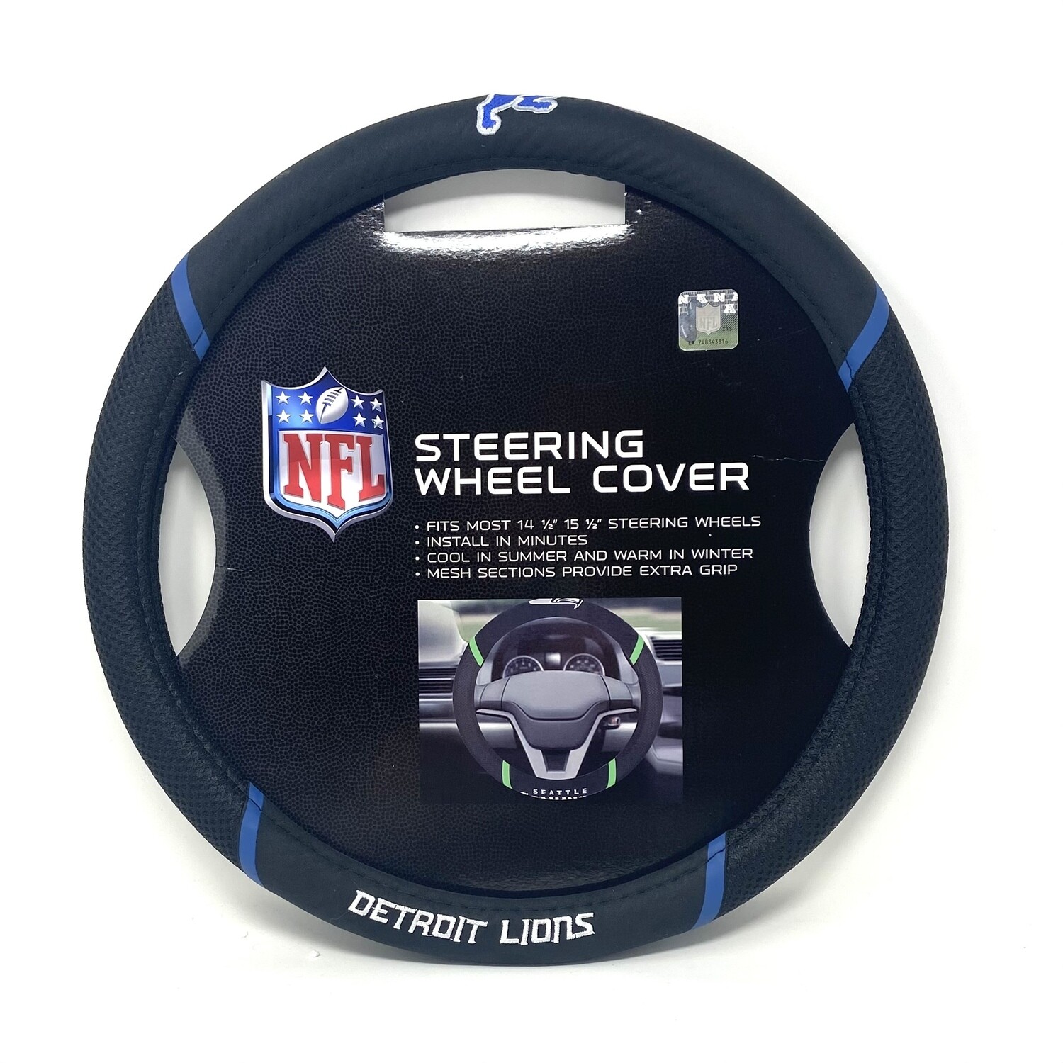 Detroit Lions Embroidered Car Steering Wheel Cover