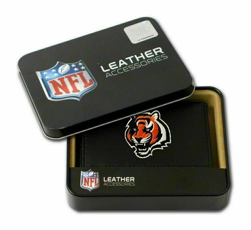 Cincinnati Bengals Leather Embroidered Tri-Fold Wallet