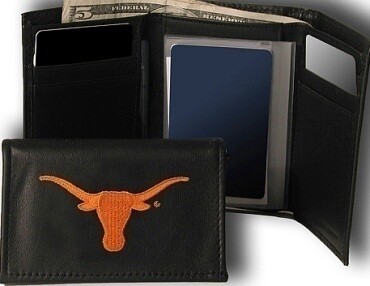 Texas Longhorns Leather Embroidered Tri-Fold Wallet