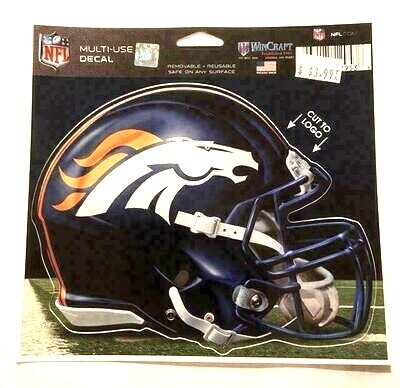 Denver Broncos Helmet 4.5" x 5.75" Multi-Use Decal Cut to Logo