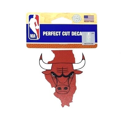 Chicago Bulls State 4 Chicago Bulls State 4" x 4" Perfect Cut Color Decal