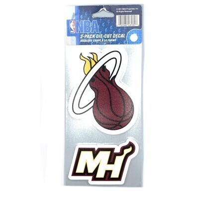 Miami Heat 4" x 8" Perfect Cut 2 Piece Decal