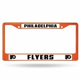 Philadelphia Flyers Orange Chrome Metal License Plate Frame