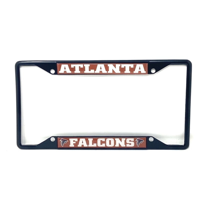 Atlanta Falcons Black Metal License Plate Frame Atlanta Falcons Black Metal License Plate Frame