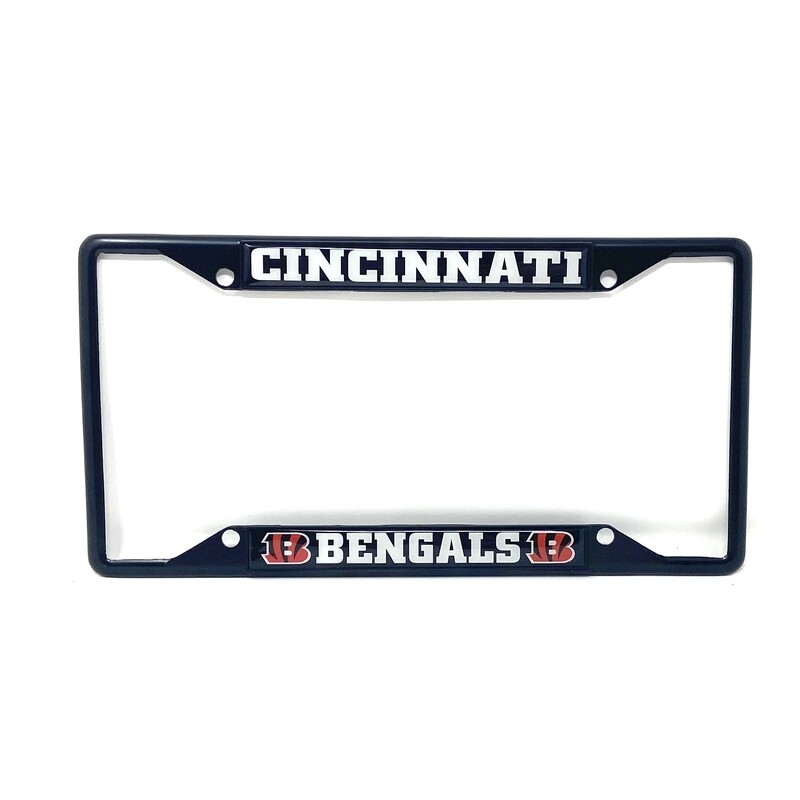 Cincinnati Bengals Black Metal License Plate Frame Cincinnati Bengals Black Metal License Plate Frame
