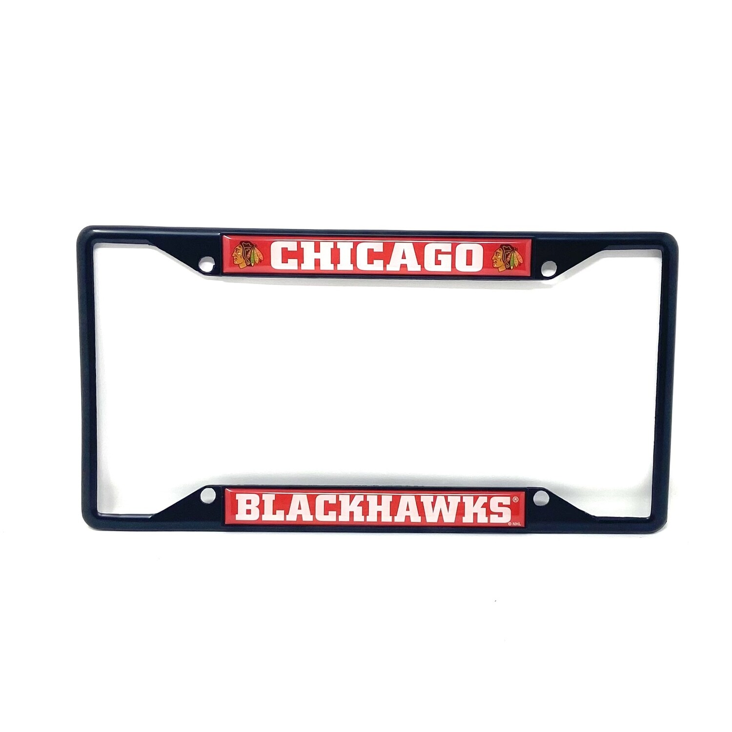 Chicago Blackhawks Black Metal License Plate Frame