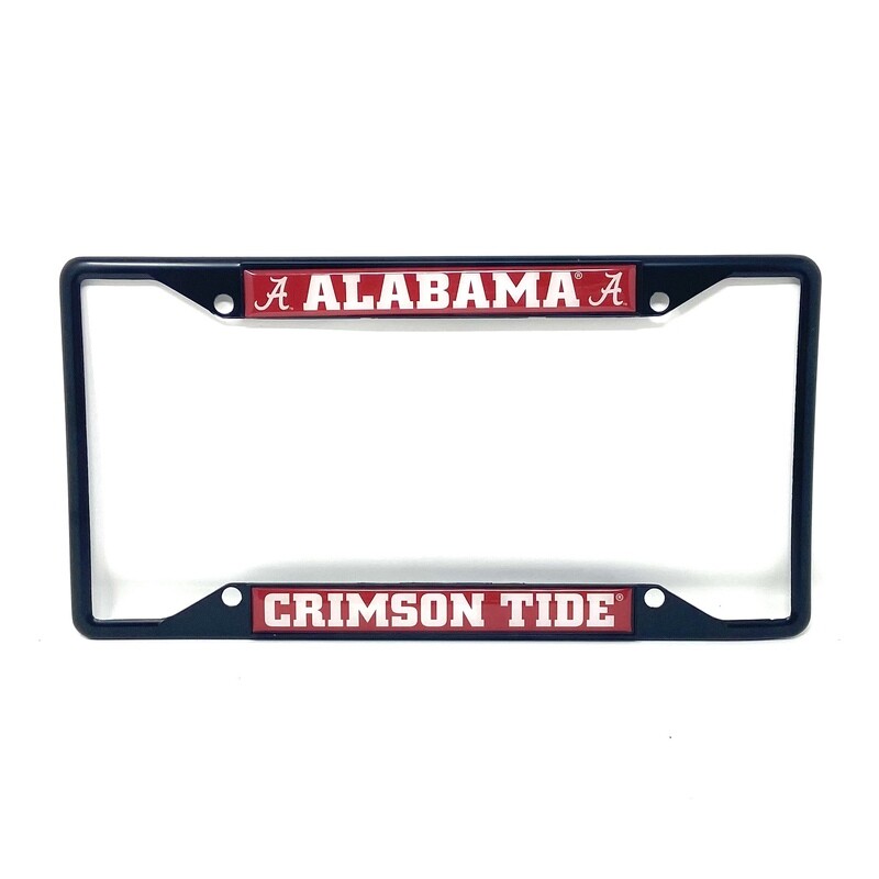 Alabama Crimson Tide Black Metal License Plate Frame