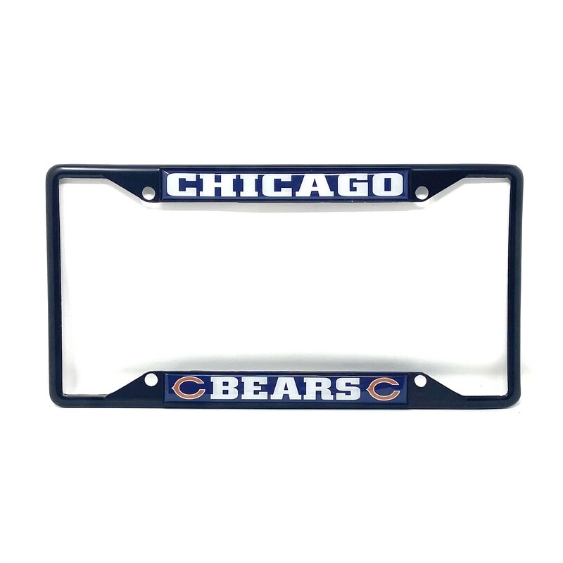 Chicago Bears Black Metal License Plate Frame