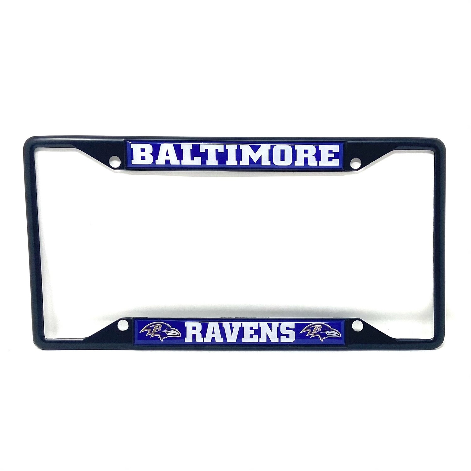 Baltimore Ravens Black Metal License Plate Frame