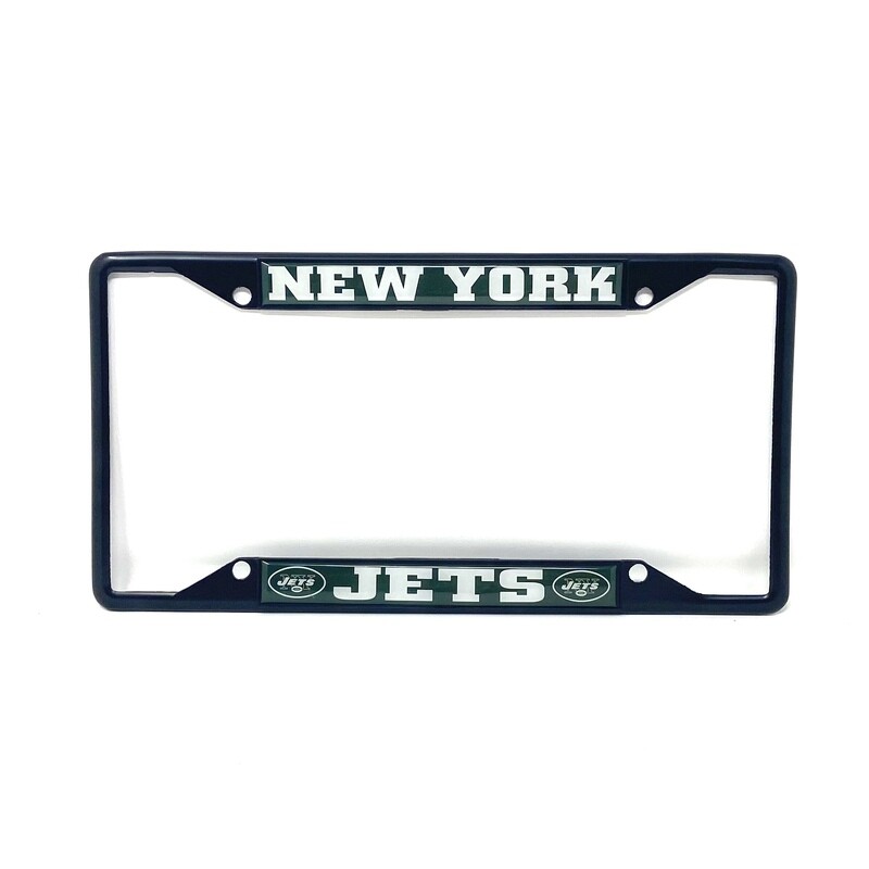 New York Jets Black Metal License Plate Frame New York Jets Black Metal License Plate Frame