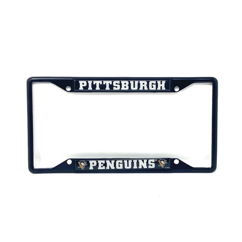 Pittsburgh Penguins Black Metal License Plate Frame