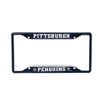 Pittsburgh Penguins Black Metal License Plate Frame