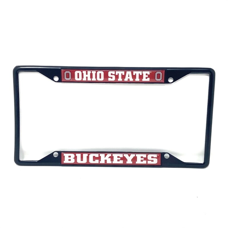 Ohio State Buckeyes Black Metal License Plate Frame