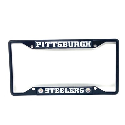 Pittsburgh Steelers Black Metal License Plate Frame