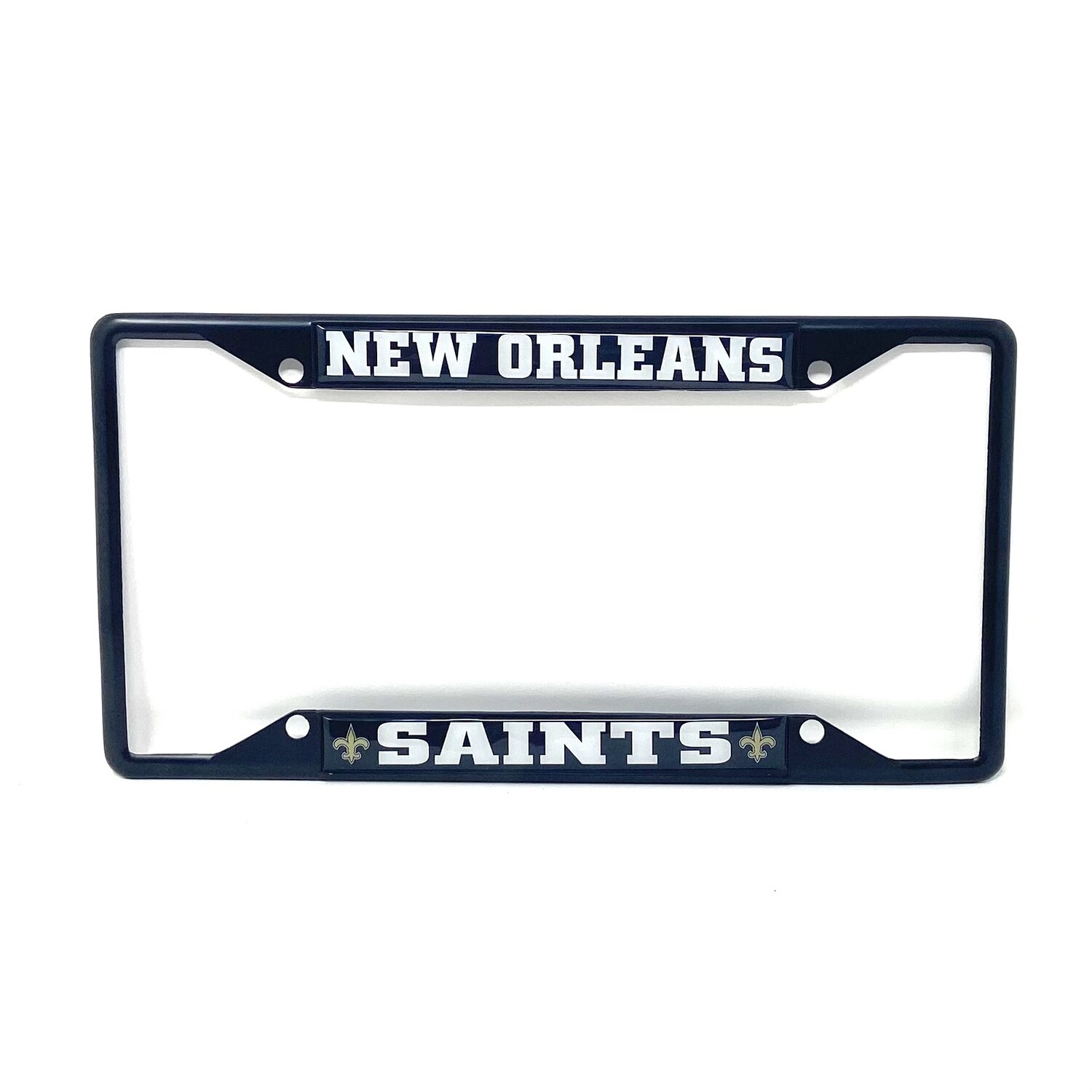 New Orleans Saints Black Metal License Plate Frame